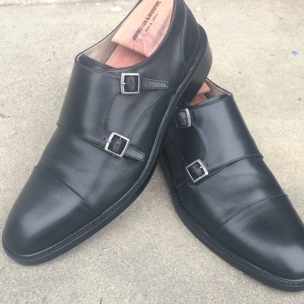 Banana Republic Black Double Monk Captoe